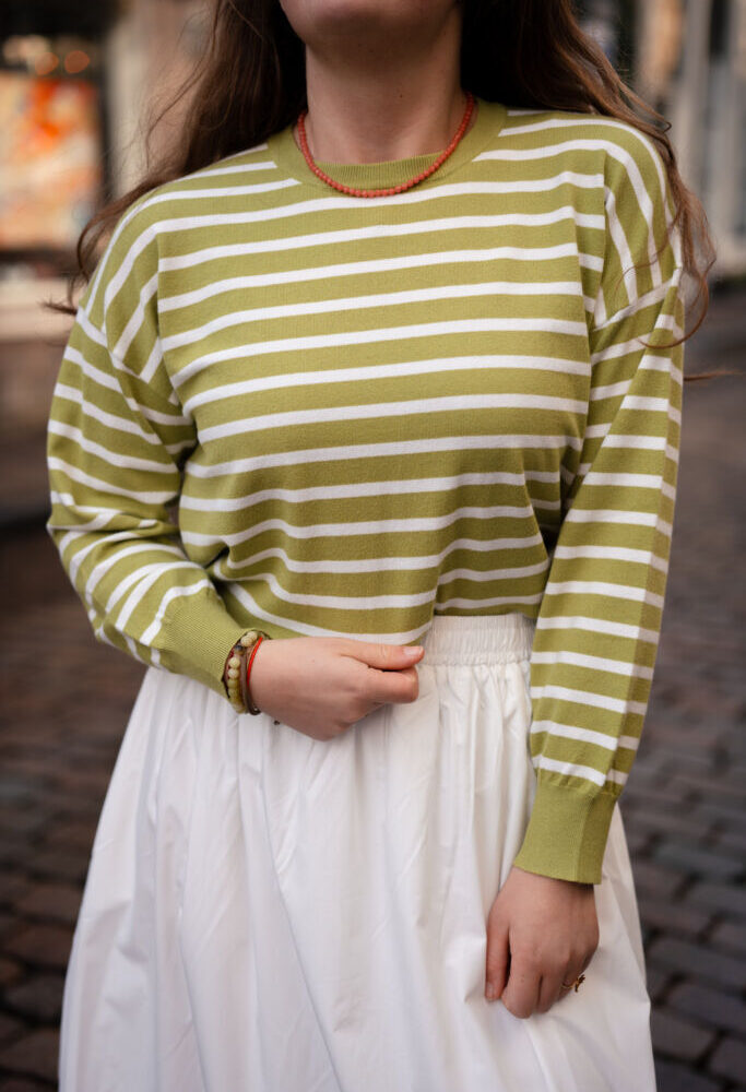 022 olive long sleeve striped