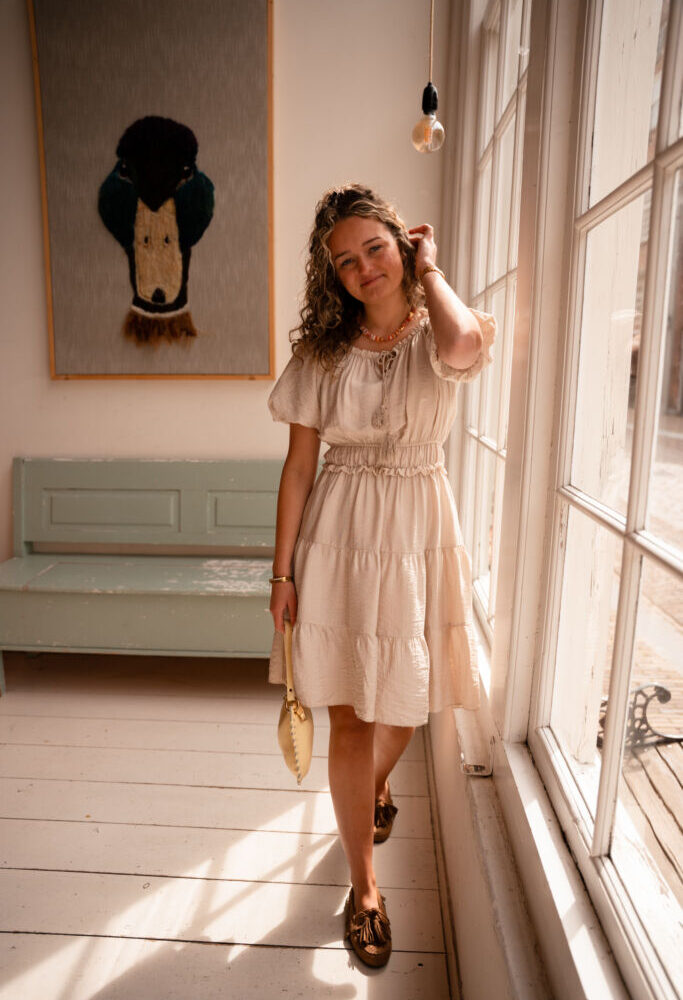 Crete dress short beige