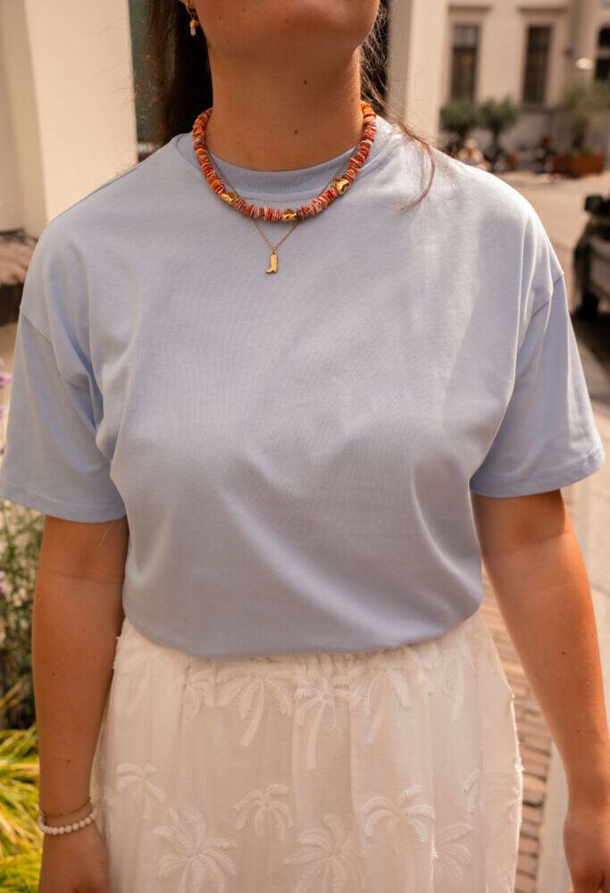azzurro 9159 basic tee blue
