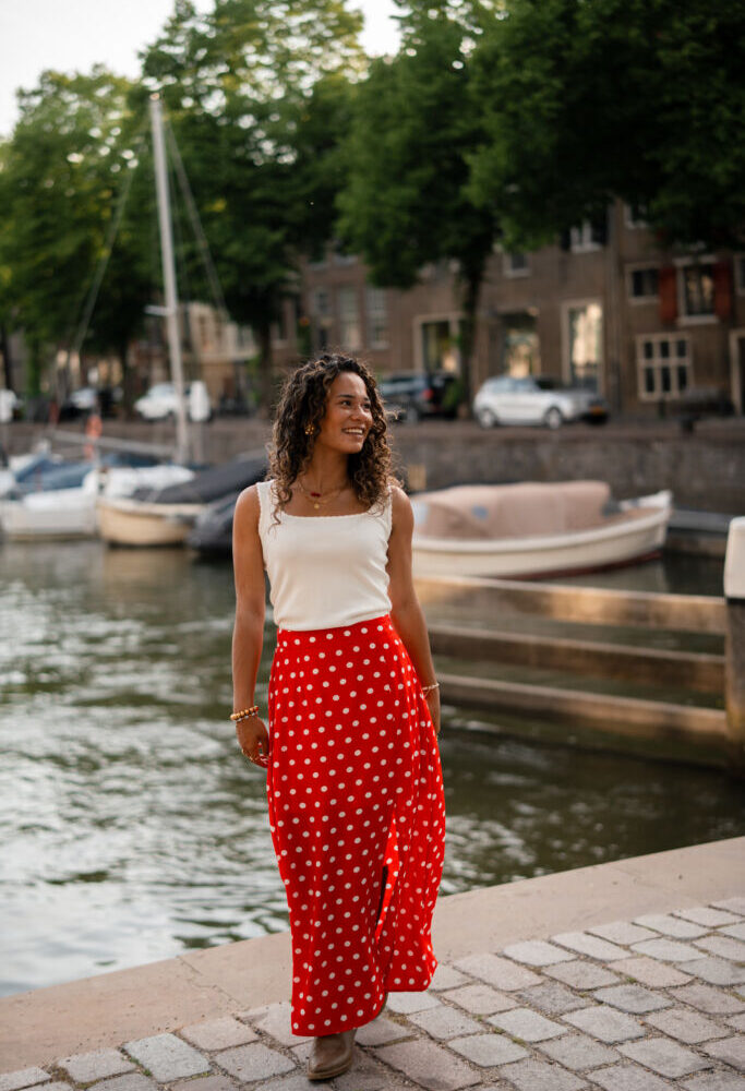6920 skirt red palermo dots