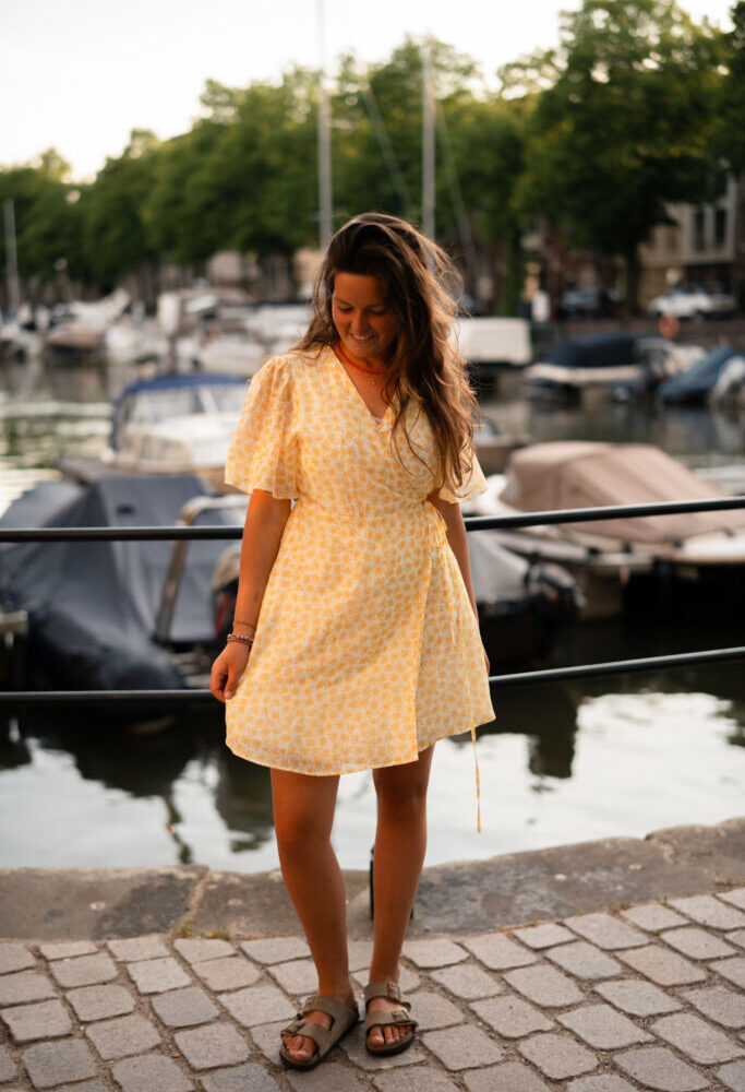 majo 29627 dress bostone yellow flower